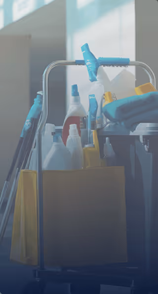 Janitorial cleaning services equipment trolley - EMERIH Cleaning Services Northern New Jersey